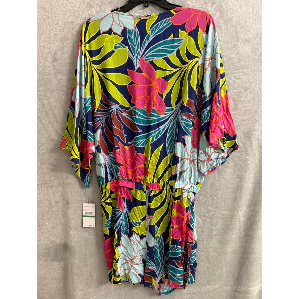 Vince Camuto Womens Tropical Floral Tie Front Romper Multi Color NWT. Sz M. $138 - Picture 4 of 7